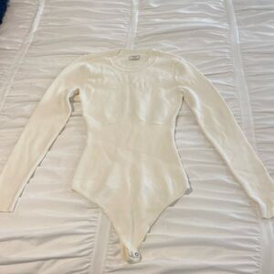WORN ONCE Abercrombie cream sweater bodysuit